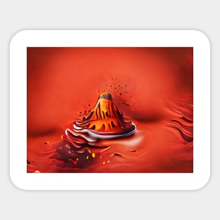 Brown Chocolate Volcano Illustration Art Sticker